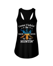Gone Fishin Be Back Soon To Go Huntin Ladies Flowy Tank tile