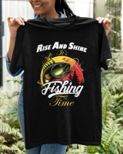 Rise And Shine Its Fishing Time Retro Fishing Lovers Gift Classic T-Shirt apparel-classic-tshirt-lifestyle-front-130