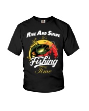 Rise And Shine Its Fishing Time Retro Fishing Lovers Gift Youth T-Shirt tile