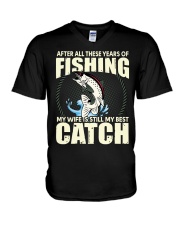 Mens After All These Years Of Fishing Funny Fisherman Wife V-Neck T-Shirt tile
