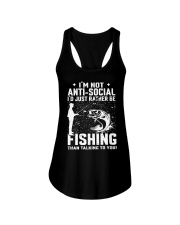 I'm Not Anti Social I'd Just Rather Be Fishing Ladies Flowy Tank tile