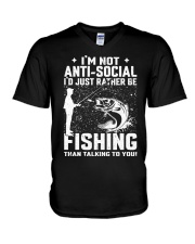 I'm Not Anti Social I'd Just Rather Be Fishing V-Neck T-Shirt tile