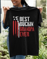 Best Buckin’ Grandpa Ever American Flag Classic T-Shirt apparel-classic-tshirt-lifestyle-front-130