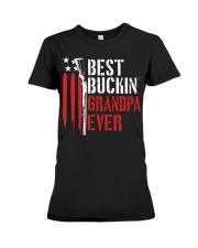 Best Buckin’ Grandpa Ever American Flag Premium Fit Ladies Tee tile