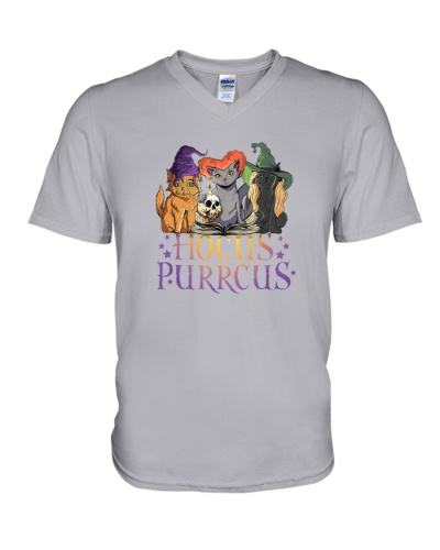 Hocus Purrcus - Halloween Cat V-Neck T-Shirt