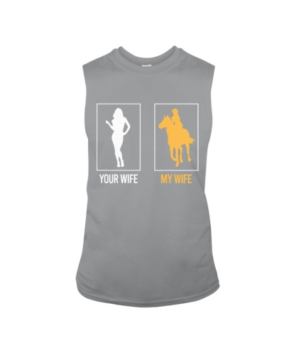 Your Wife My Wife - Funny Valentine Cowgirl Sleeveless Tee