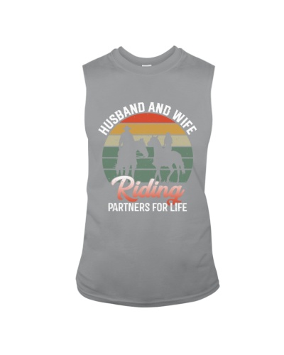 Husband And Wife Riding Partners For Life - Vintage Valentine Horse Sleeveless Tee