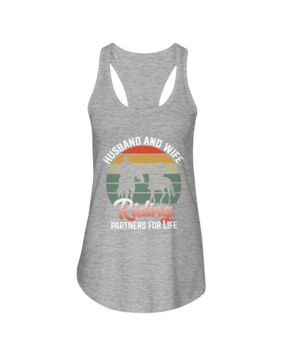 Husband And Wife Riding Partners For Life - Vintage Valentine Horse Ladies Flowy Tank