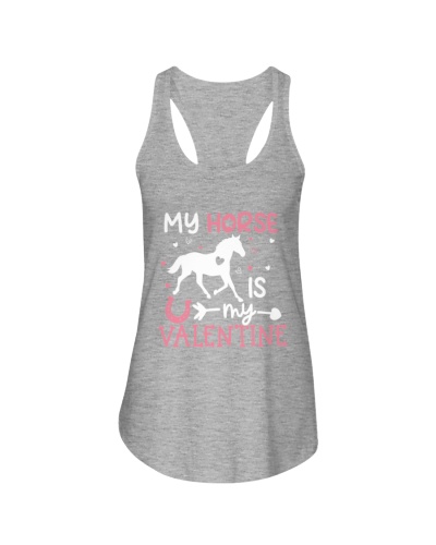 My Horse Is My Valentine - Valentine Horse Ladies Flowy Tank