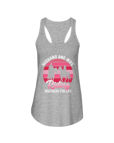 Husband And Wife Riding Partners For Life - Valentine Cowboy Ladies Flowy Tank