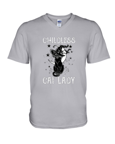 Childless Cat Lady - Halloween Cat V-Neck T-Shirt
