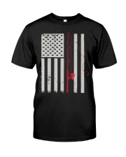 American Flag Patriotic Fishing Pole Outdoorsma Premium Fit Mens Tee tile