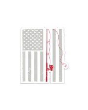 American Flag Patriotic Fishing Pole Outdoorsma Sticker tile