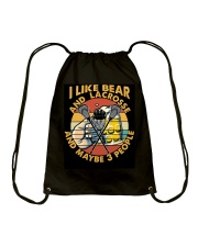 beer lacrosse may be 3 people Drawstring Bag tile