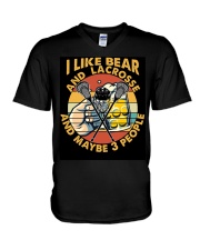 beer lacrosse may be 3 people V-Neck T-Shirt tile