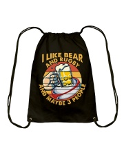 I Like Beer and Rugby Drawstring Bag tile