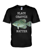 BLACK CRAPPIE MATTER CRAPPIE FISHING T SHIRT V-Neck T-Shirt tile