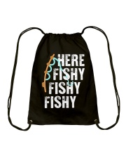Here Fishy Fishy Lucky Fisherman Fishing Game Drawstring Bag tile