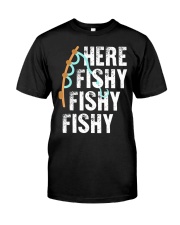 Here Fishy Fishy Lucky Fisherman Fishing Game Premium Fit Mens Tee tile