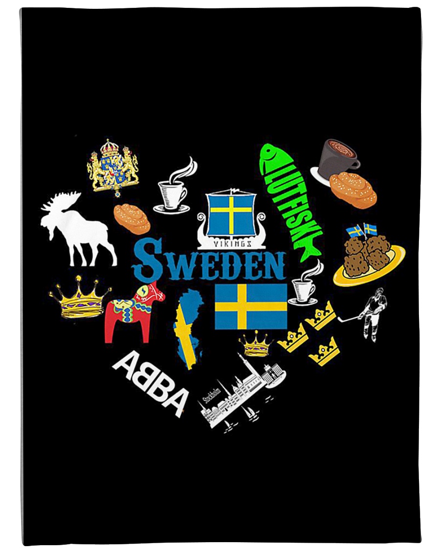 Love Sweden - Sweden Fleece Blanket Large Fleece Blanket - 60" x 80"
