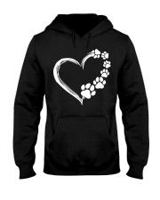 Dog Puppy Shirt Dogs Paw Print Heart Hooded Sweatshirt thumbnail