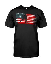 American Flag Patriotic Ice Hockey Classic T-Shirt front