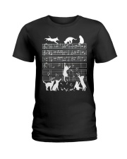 Cats Musical Notes Music Musician Composer Ladies T-Shirt thumbnail