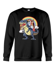 Unicorn And Chihuahua Riding A Dinosaur T-rex Shir Crewneck Sweatshirt thumbnail