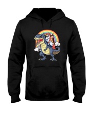 Unicorn And Chihuahua Riding A Dinosaur T-rex Shir Hooded Sweatshirt thumbnail