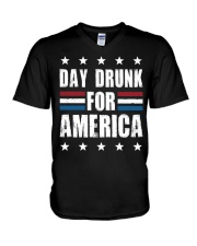 Independence Day Day Drunk For America Shirt V-Neck T-Shirt thumbnail