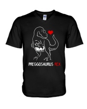 Preggosaurus Rex Mom Pregnant Mother Shirt V-Neck T-Shirt thumbnail