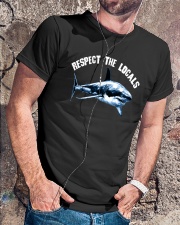 Beach Respect The Locals Shark Shirt Classic T-Shirt lifestyle-mens-crewneck-front-4