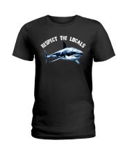Beach Respect The Locals Shark Shirt Ladies T-Shirt thumbnail