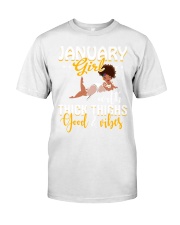 January girl thick thighs good and vibes Premium Fit Mens Tee thumbnail