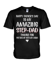 Happy Father's Day To My Amazing Step Dad V-Neck T-Shirt thumbnail