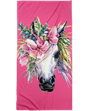 Unicorn Flower Beach Towel Premium Beach Towel front