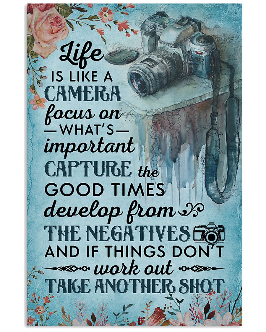 Classic Blue Life Is A Camera 11x17 Poster