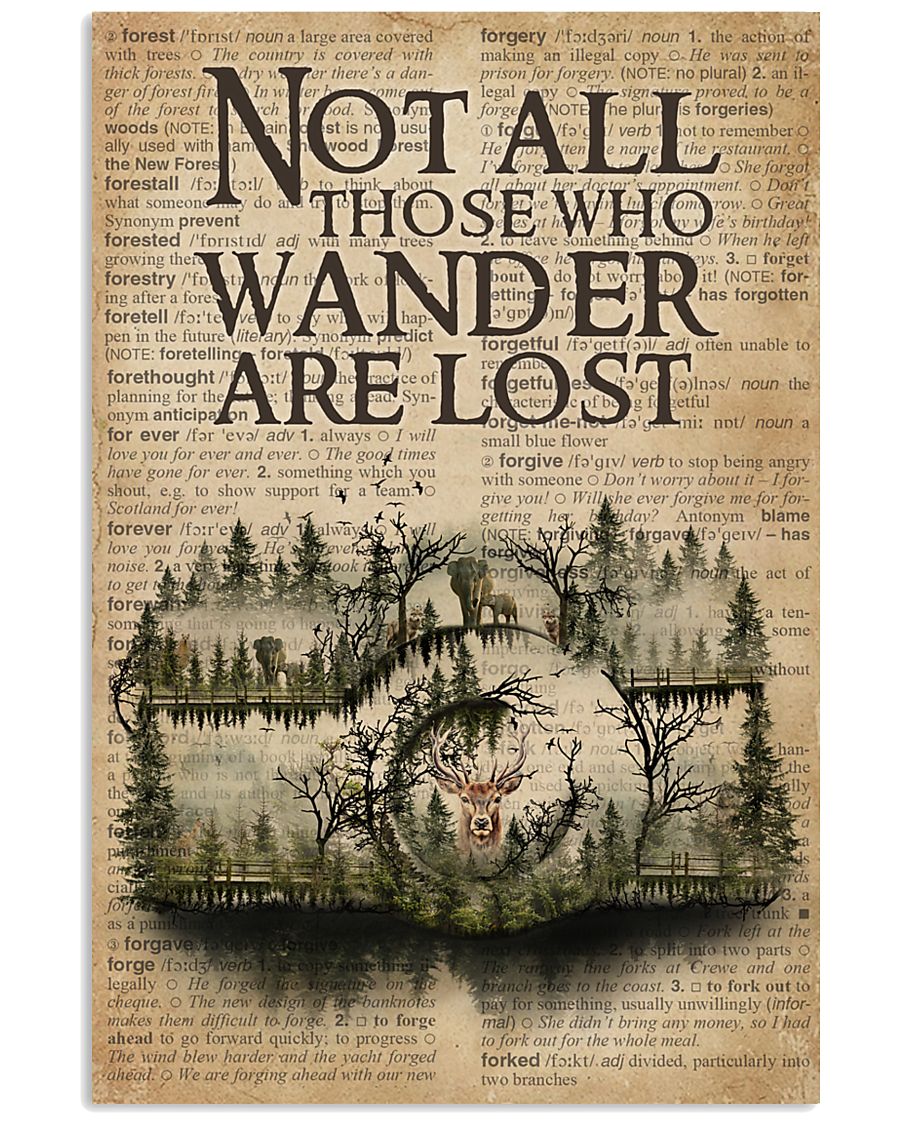 Vintage Dictionary Wander Are Lost Forest Camera 11x17 Poster