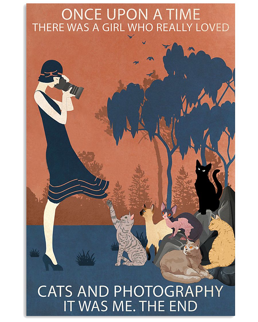 Vintage Girl Once Upon Time Cats And Photography 11x17 Poster