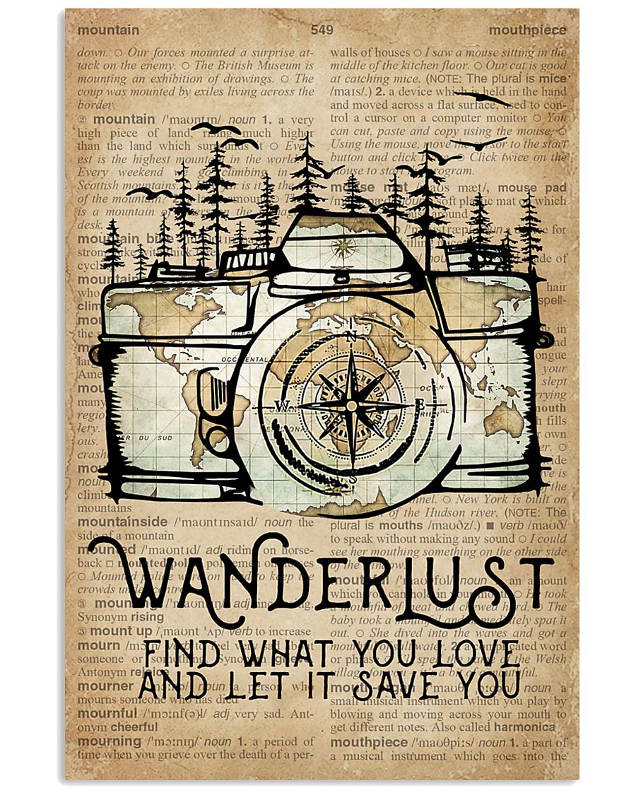 Wanderlust Camera Mountain 11x17 Poster
