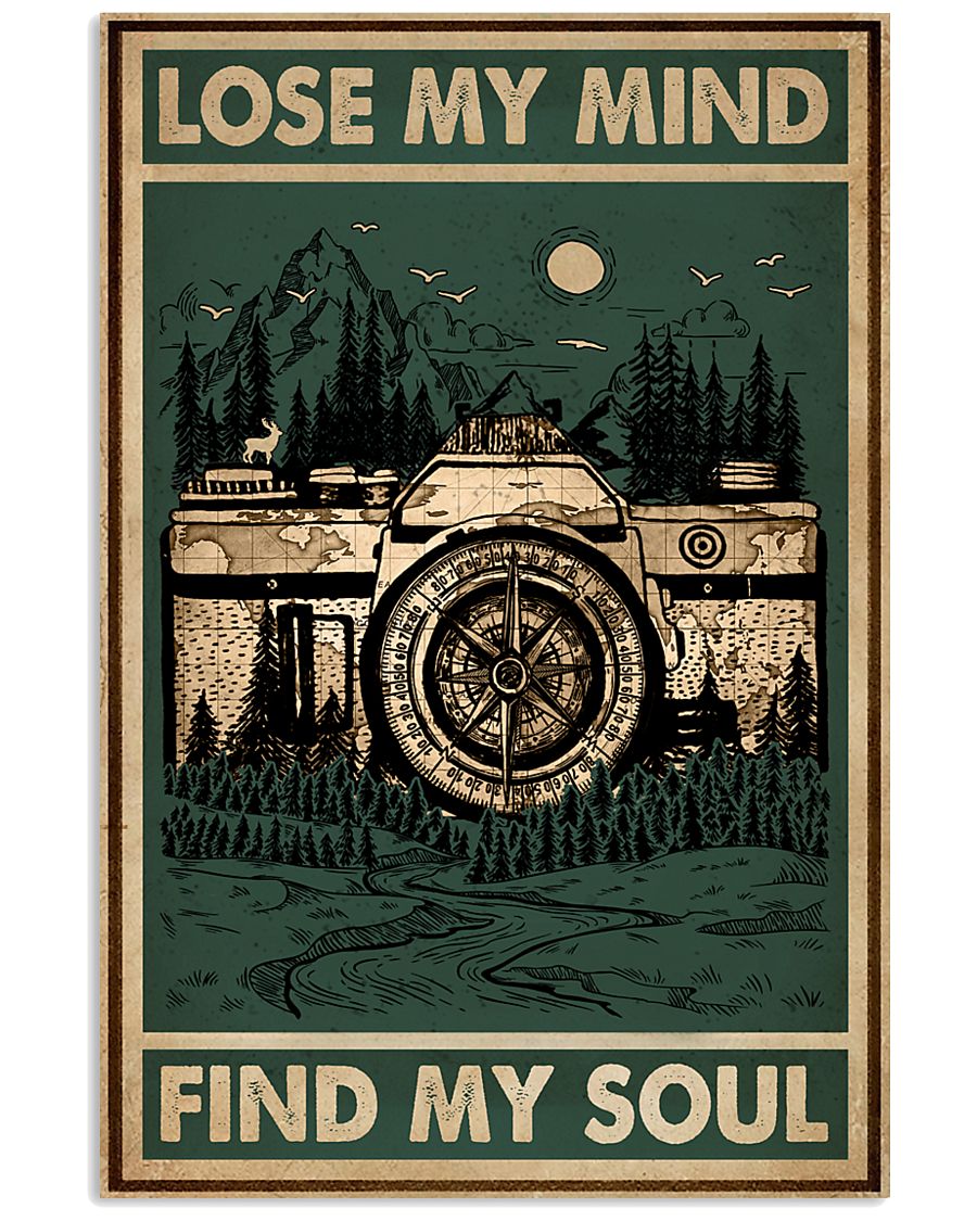 Retro Green Find My Soul Camera 11x17 Poster