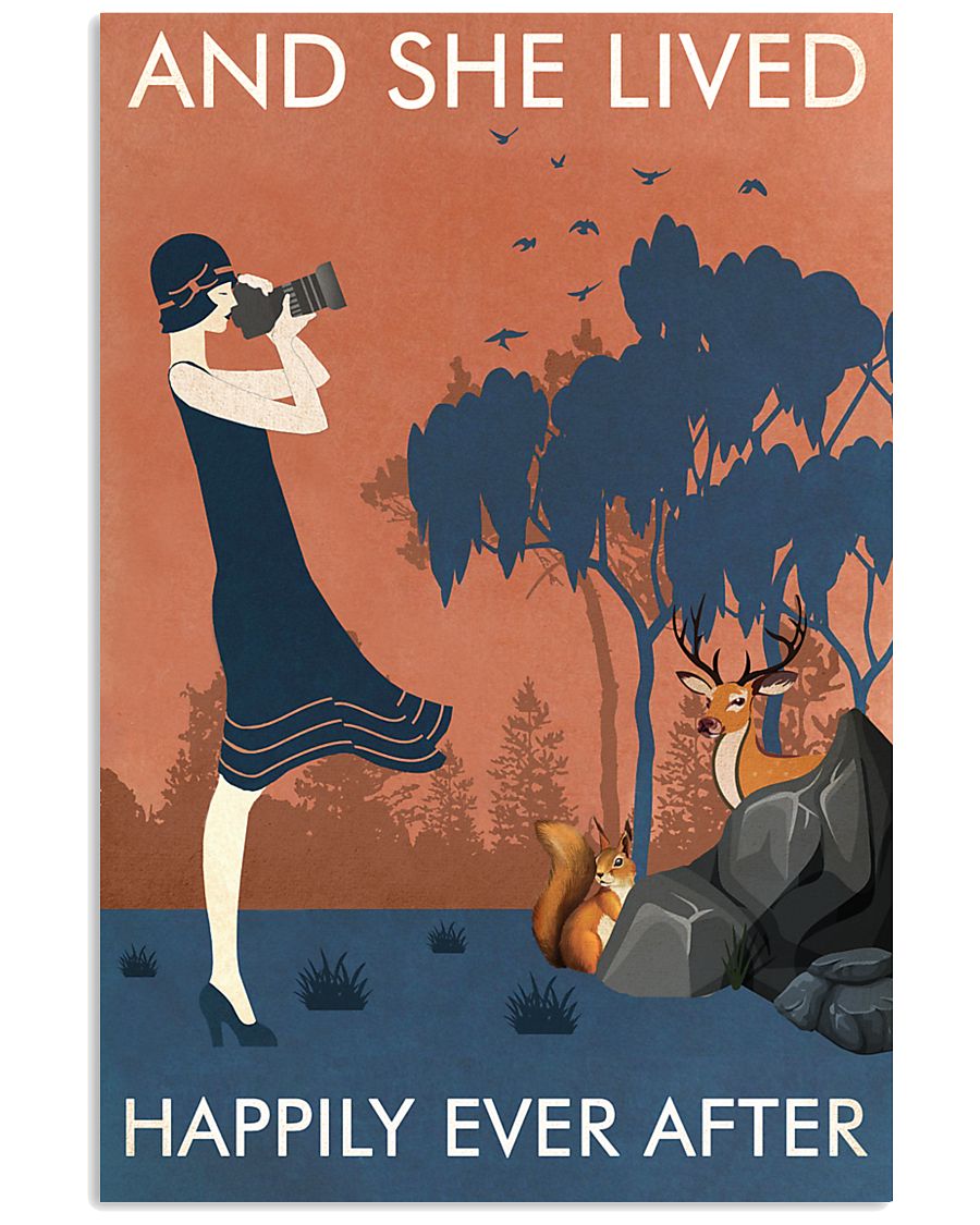 Vintage Girl Lived Happily Photography 11x17 Poster