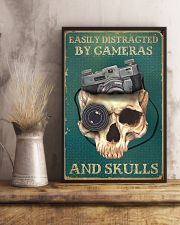Retro Teal Easily Distracted By Cameras And Skulls 11x17 Poster lifestyle-poster-3