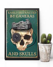 Retro Teal Easily Distracted By Cameras And Skulls 11x17 Poster lifestyle-poster-8