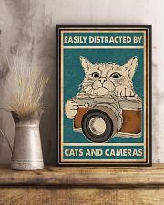 Retro Green Easily Distracted Cats And Cameras 11x17 Poster lifestyle-poster-3
