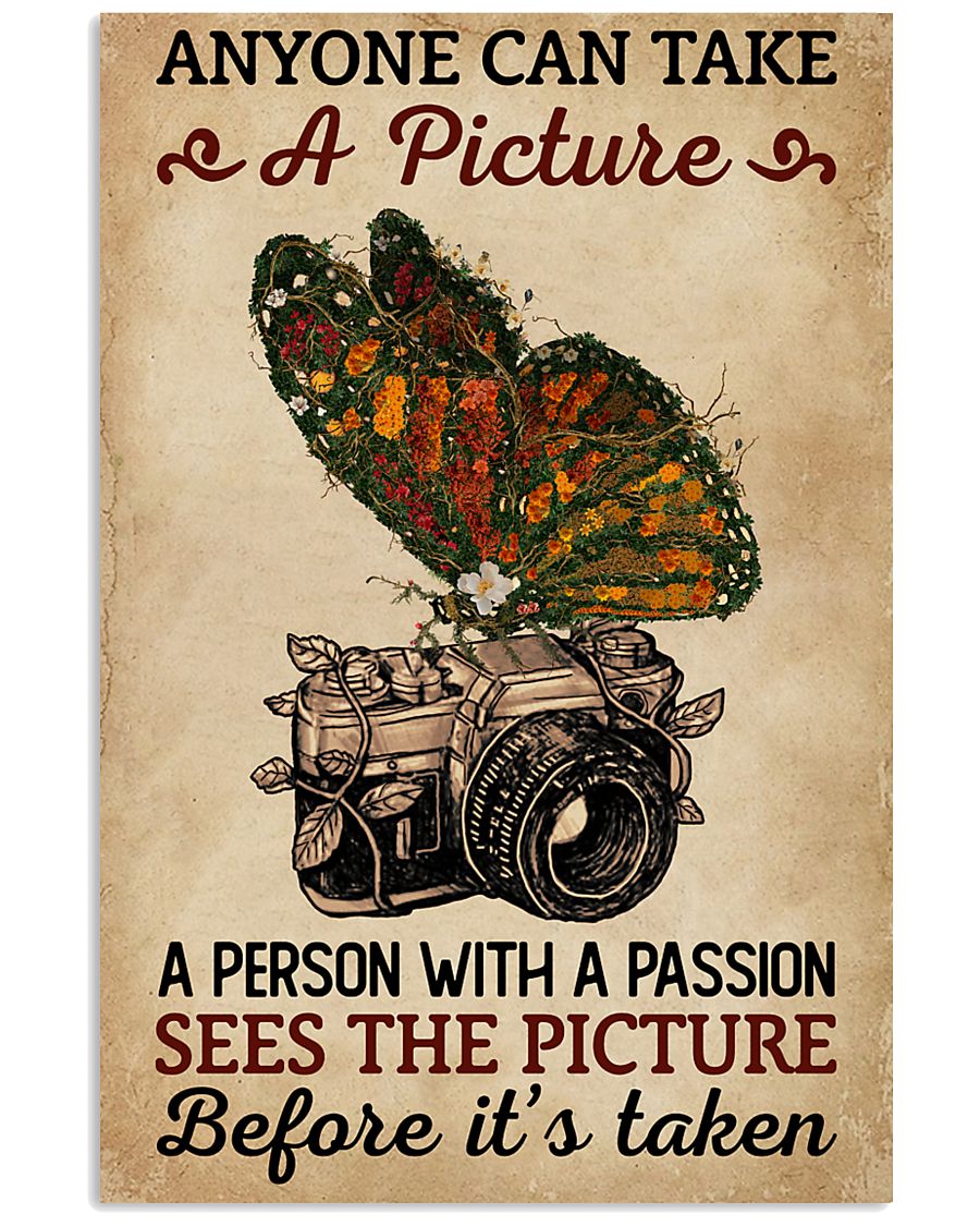 Anyone Can Take A Picture Camera Butterfly 11x17 Poster
