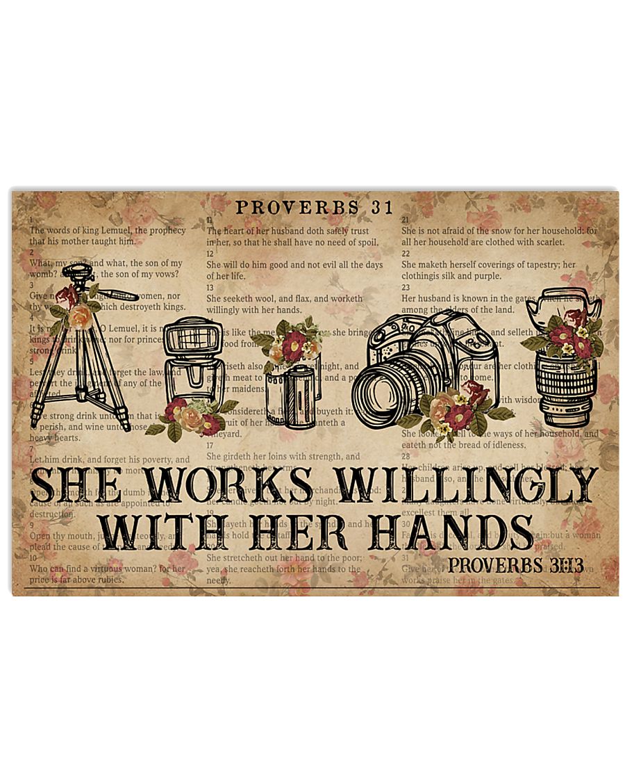 Catchphrase Works Willingly With Hand Photography 17x11 Poster