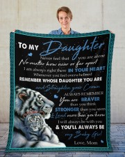 MOM TO DAUGHTER GIFT- REMEMBER WHOSE DAUGHTER YOU ARE Fleece Blanket - 50" x 60" aos-coral-fleece-blanket-50x60-lifestyle-front-01