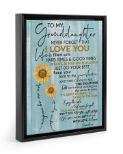 GRANDPA TO GRANDDAUGHTER GIFT - SUNSHINE SUNFLOWER Floating Framed Canvas Prints Black tile