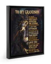 MOM-MOM TO GRANDSON GIFT- FATE STORM CROWN -LION Floating Framed Canvas Prints Black tile